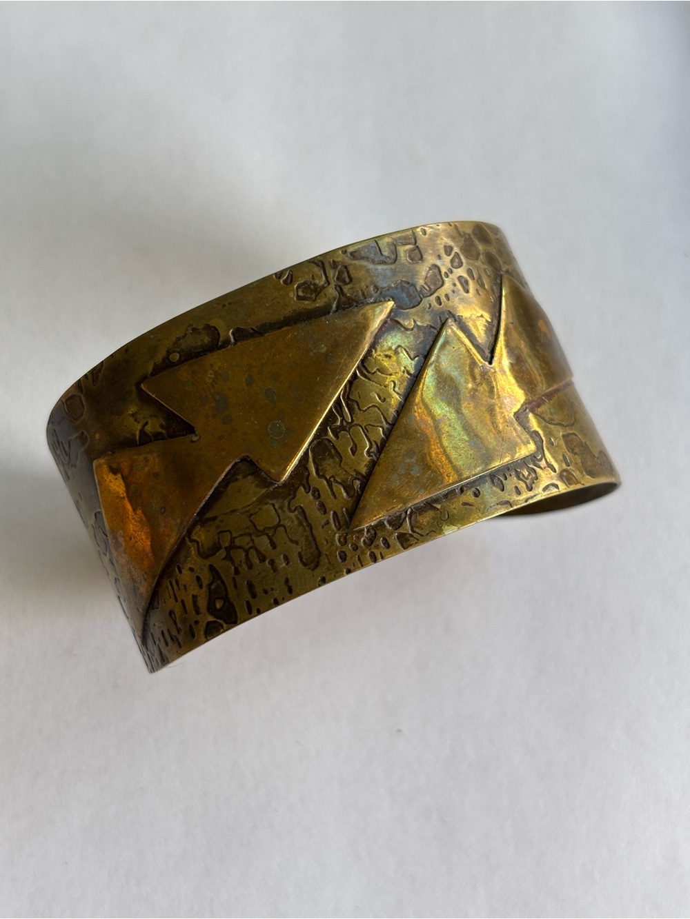 Handcrafted Brass Arrow Cuff Bracelet - hammered brass